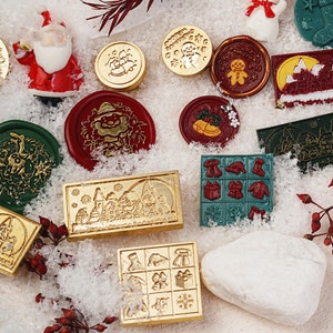 Weihnachtsserie III | Siegelstempel | Geprägter Kupferkopf | Metallstempel | Personalisierter Stempel | Für Karten, Umschläge, Hochzeitseinladungen
