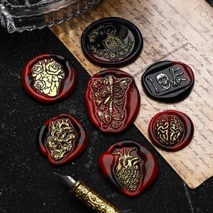 Gothic Dark Style Serie | Siegelstempel | geprägter Kupferkopf | Metallstempel | Personalisierter Stempel | Für Karten, Umschläge