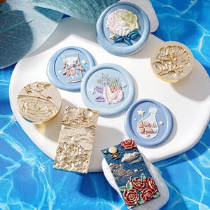 Marine Leben Serie | Siegelstempel | Geprägter Kupferkopf | Metallstempel | Personalisierter Stempel | Für Karten, Umschläge, Hochzeitseinladung