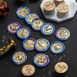 Sternbild Serie | Wachssiegel Stempel | geprägter Kupferkopf | Metallstempel | Personalisierter Stempel | Für Karten, Umschläge, Hochzeitseinladungen