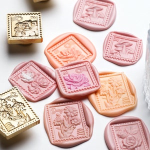 Blumen Stempel Serie | Wachssiegel Stempel | Geprägter Kupferkopf | Metallstempel | Personalisierter Stempel | Für Karte, Umschläge, Hochzeitseinladung