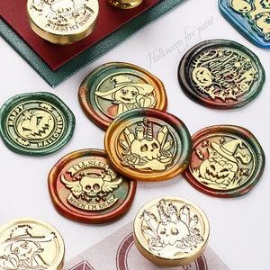 Neue Halloween-Serie | Siegelstempel | Geprägter Kupferkopf | Metallstempel | Personalisierter Stempel | Für Karten, Umschläge, Hochzeitseinladungen
