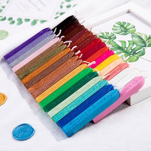 Stempel Siegelwachs Sticks - Einladung Siegelwachs Sticks - 1 Stick für 7-8 Siegel Siegelwachs Sticks mit Docht 41 Farben erhältlich