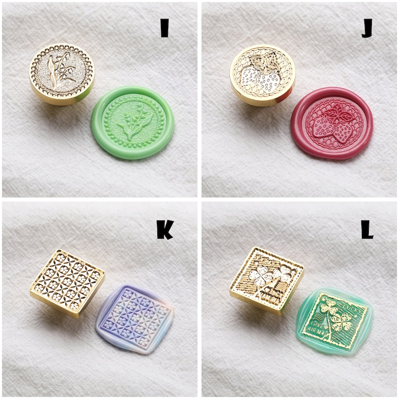 Botanical cute series Wax Seal Stamp embossed copper head Metal Stamp Personalized Stamp For Cards, Envelopes, Wedding Invitations image 7