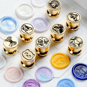 Ministempel aus der Serie | Siegelstempel | geprägter Kupferkopf | Metallstempel | Personalisierter Stempel | Für Karten, Umschläge, Hochzeitseinladungen