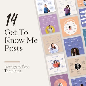 Get To Know Me Instagram Post Canva Templates
