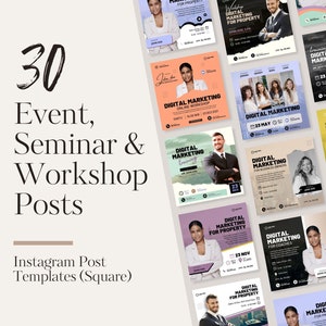 Event, Seminar & Workshop Instagram Post (Square) Canva Templates for Coaches, Consultant, Coaches, Business Owners