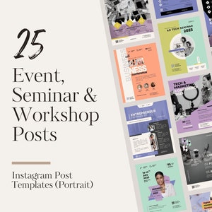 Event, Seminar & Workshop Instagram Post (Portrait) Announcement Canva Templates