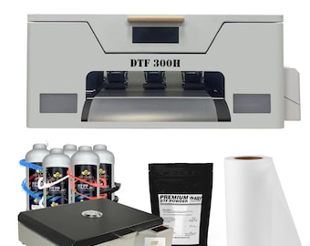 Complete DTF Printer Bundle - Direct to Film Printing Kit and Oven - Print onto T-shirts - A3 Printer, Roll Film Printer, Shaker, DTF Powder