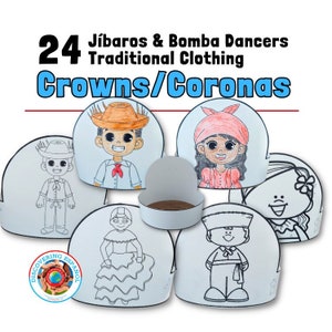 Puerto Rico Heritage Crown Hats Semana de la puertorriqueñidad