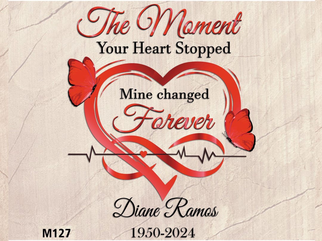 The Moment Your Heart Stopped Mine Changed Forever Quote SVG PNG Red
