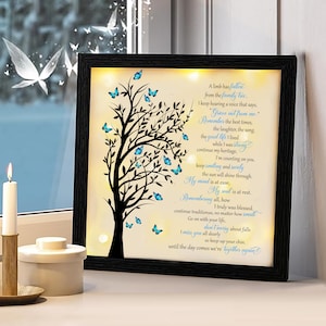 A Limb Has Fallen From The Family Tree Poem SVG PNG, Shadowbox Printable Sympathy Gift, Butterflies Personalized Loss Of Loved One