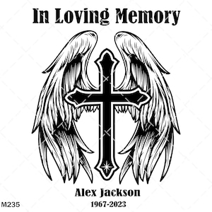 In Loving Memory Svg Editable, Angel Wings Png, Memorial Svg Shirts, Memory Svg, In Memory Of Svg, Custom Memorial, Clipart, PNG