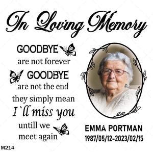 In Loving Memory SVG, Loving Memory, Memory SVG, In Memory Of Svg, Goodbye Are Not Forever Svg, Memorial Picture, Memorial, Clipart, PNG
