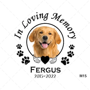 In Loving Memory Of Dogs Paw SVG PNG, Prints Gift Memorial Quote Loss of A Pet Memorial Picture Frame Editable Picture Name Date