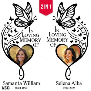 In Loving Memory Svg Editable, Memorial Png, Memorial Svg Shirt, Memorial Butterfly Heart Svg, Customizable Memorial Template, Clipart, Png