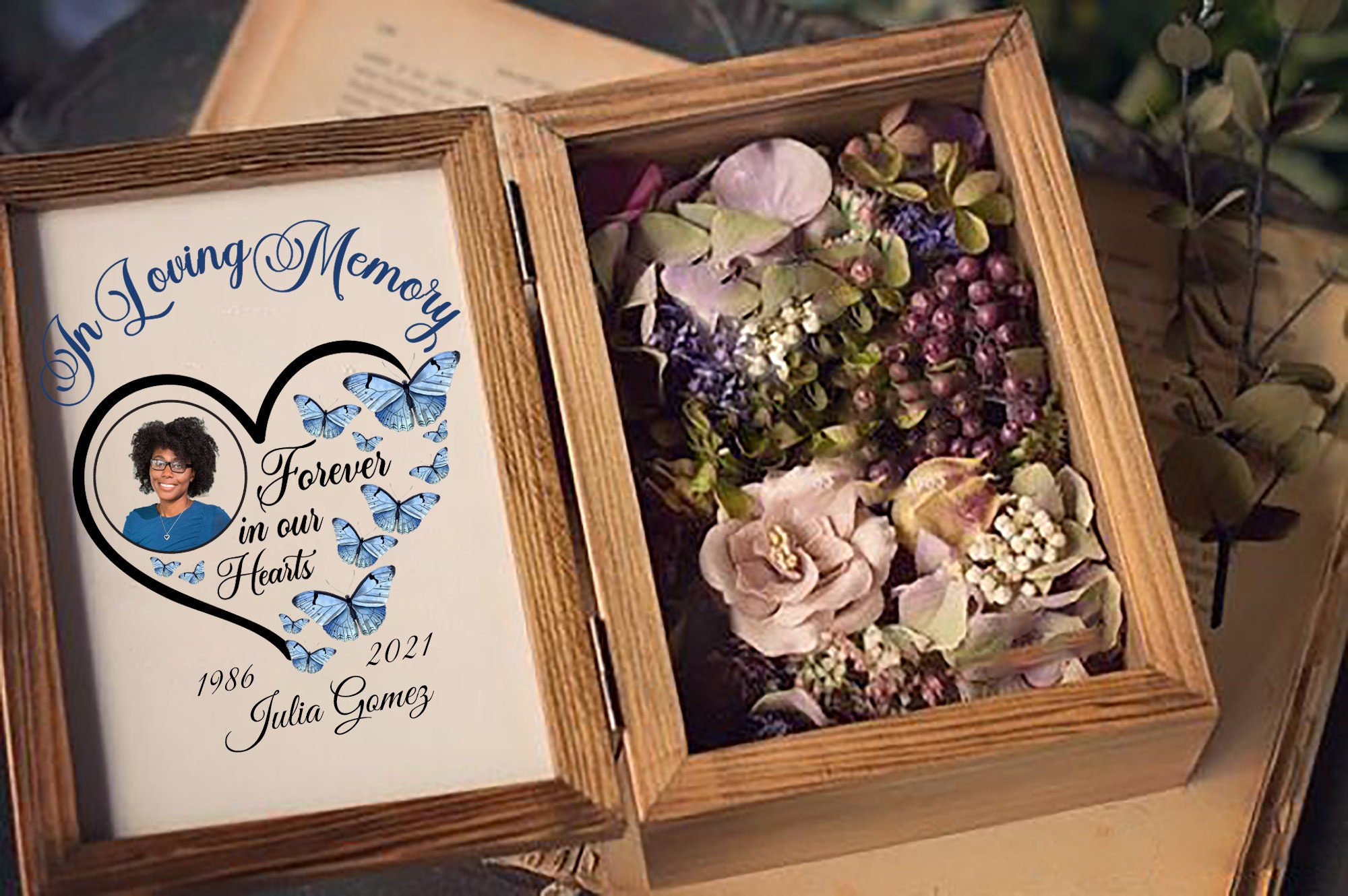 Memorial Butterfly Heart Photo Frame PNG (digital Download) - Etsy ...