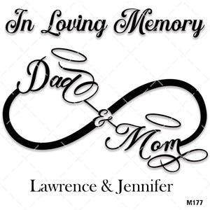 En souvenir, papa, maman pour toujours, PNG SVG, tatouage commémoratif de famille pour la perte de parents pour toujours, repose en paix, nom modifiable, autocollant de date pour voiture