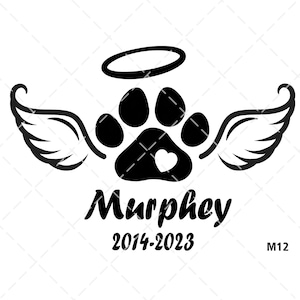 Loss of Pet Gifts SVG PNG Pet Friendly Angel Wings In Loving Memory Of Dog Paw Prints Gift Loss Of A Pet Memorial Remembrance Svg Png