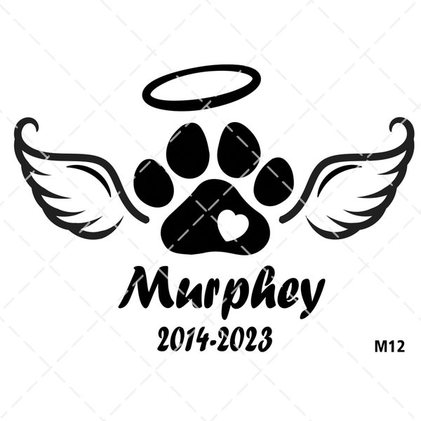 Loss of Pet Gifts SVG PNG Pet Friendly Angel Wings In Loving Memory Of Dog Paw Prints Gift Loss Of A Pet Memorial Remembrance Svg Png