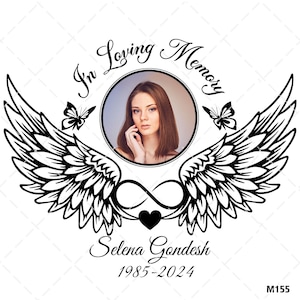 In Loving Memory Angel Wings Memorial SVG PNG, Forever Infinity Love Quote Custom death memorial, rest in peace memorial sayings