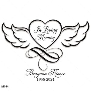 W kochającej pamięci Svg, skrzydła anioła Svg, Memorial Png, W pamięci Svg, Memory Svg, Memorial Svg Infinity Svg, niestandardowy pomnik, Clipart, PNG