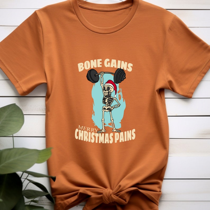 Skeleton Workout Shirt, Skeleton Gym Shirt, Christmas Workout Shirt, Funny Holiday Skeleton