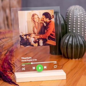 Custom Song Plaque | Personalized Music Gift with Photo | Unique Home Decor Display
