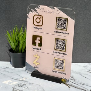 Revolutionize Your Social Media Presence with Custom QR Code Stands | Hairdressers Beautician Sign