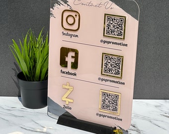 Revolutionize Your Social Media Presence with Custom QR Code Stands | Hairdressers Beautician Sign