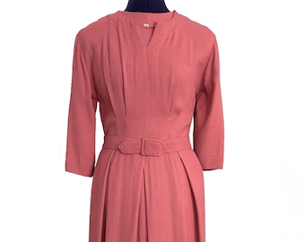 1950s fancy waffle-weave dress, size XS