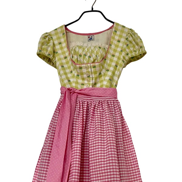 vintage Enfants / Teen Dirndl, robe traditionnelle Taille XXS/XS