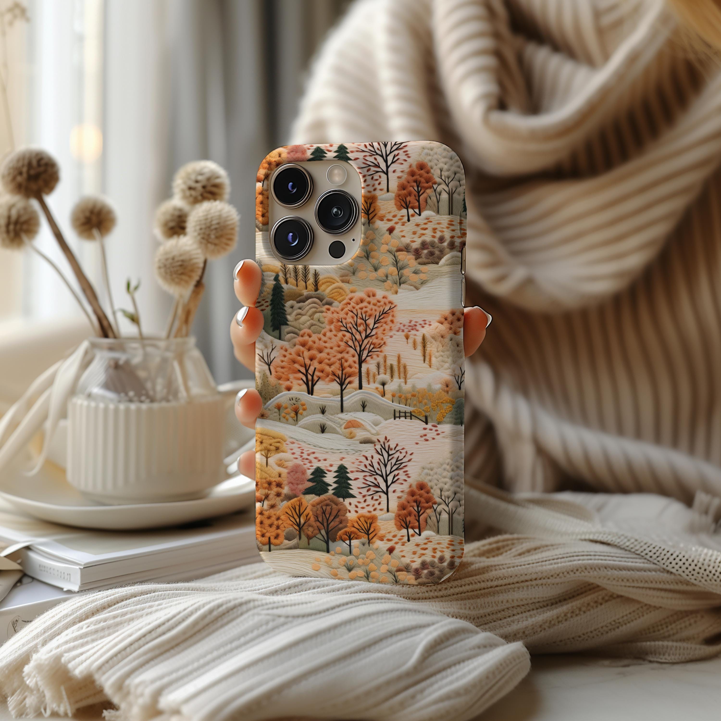 Autumn Trees & Hills Nature-themed Phone Case Fall Landscape Design ...
