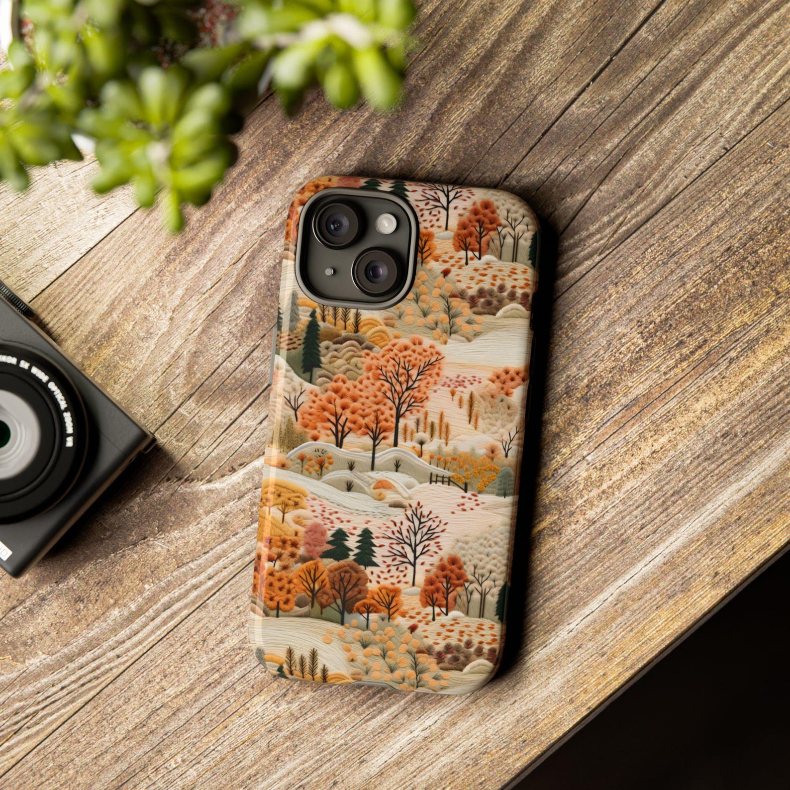 Autumn Trees & Hills Nature-themed Phone Case Fall Landscape Design ...