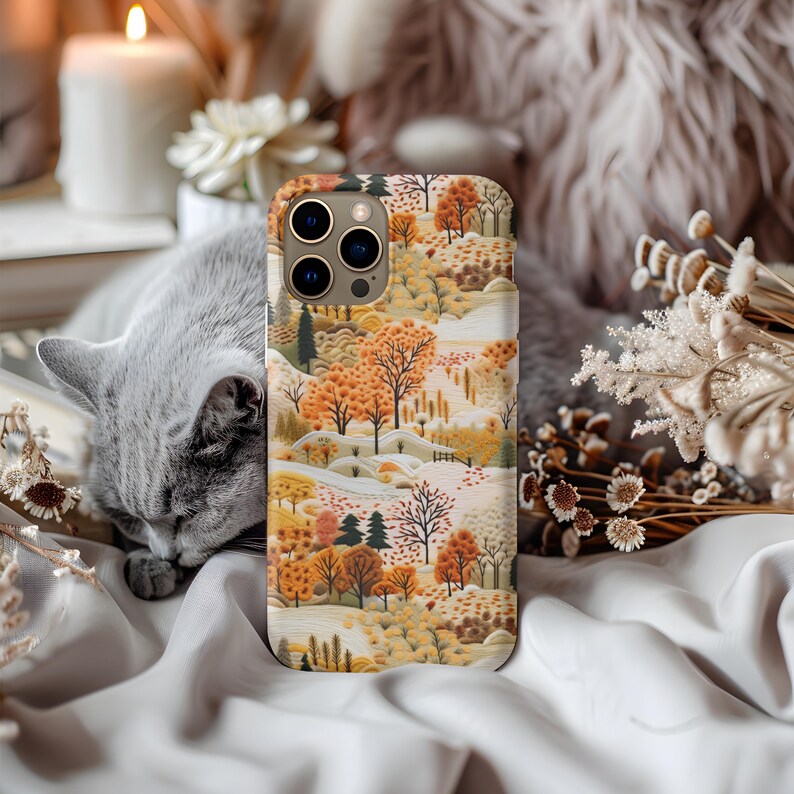 Autumn Trees & Hills Nature-themed Phone Case Fall Landscape Design ...