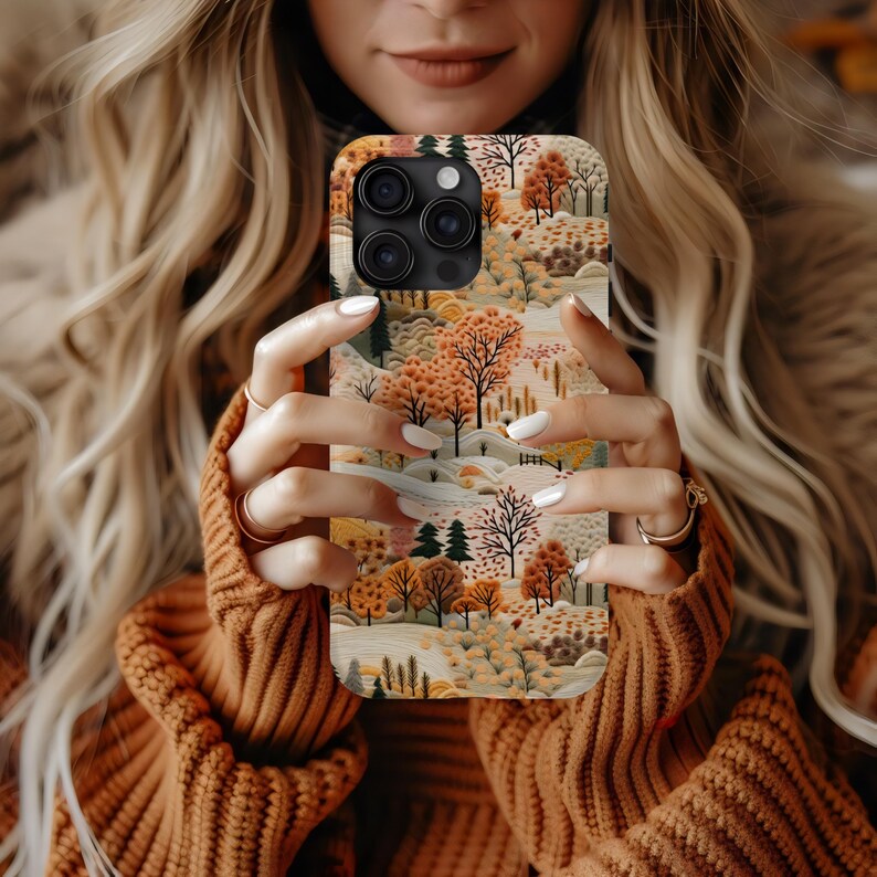 Autumn Trees & Hills Nature-themed Phone Case Fall Landscape Design ...