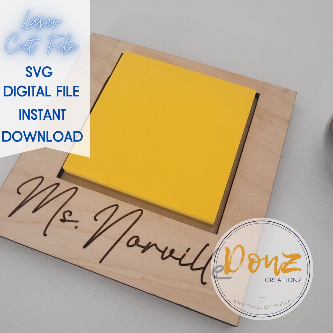 Sticky Note Laser Template Laser Cut File Teacher Gift Post It Note