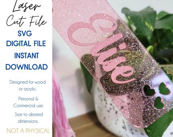 DIGITAL FILE! Heart Cut Out Book Mark Laser File | Whimsical | Book Lover | SVG | Cute