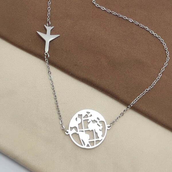 Collana Mappamondo, Collana Viaggiatrice, Collana Wanderlust, Mappamondo, Globo Terrestre,