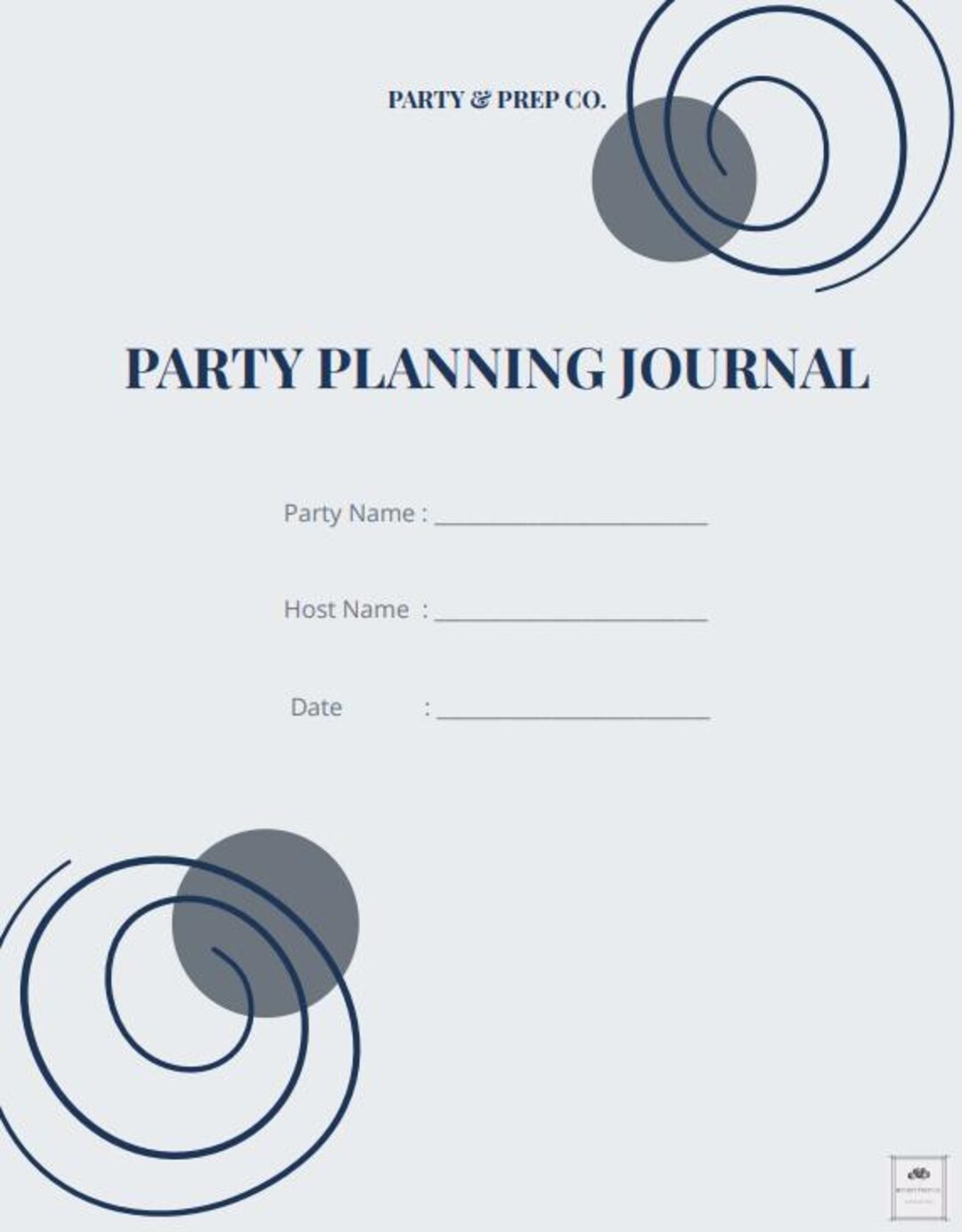 Event Journal Example Digital Party Planning Journal | Printable Event Planner | Instant ...