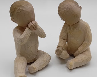 Willow Tree Placca Amicizia - Scultura In Resina Dipinta A Mano Con Scritta 'Forever True, Forever Friends'