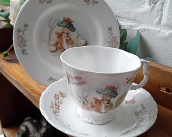 Royal Albert Bone China - Beatrix Potter Teacup, Saucer and plate - Benjamin Bunny
