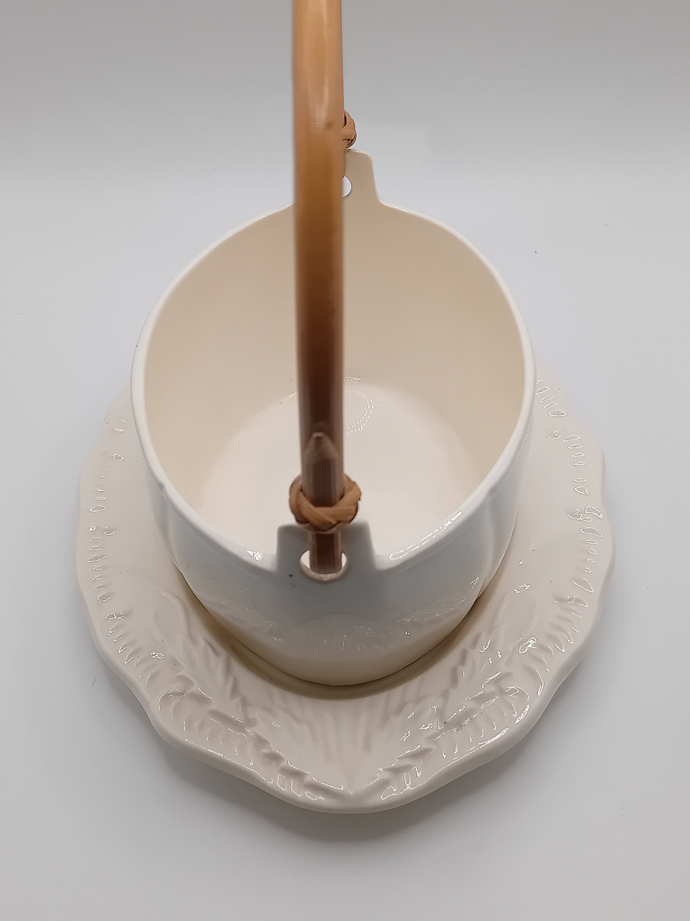 Leedsware Classical Creamware Preseve Pot With Plate and