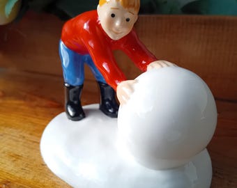 コールポート　スノーマン　BUILDING THE MAN　オブジェ Coalport , the Snowman - 