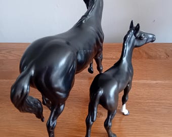 Beswick Horse - Vintage Black Beauty Mare and Foal Rare. - Etsy