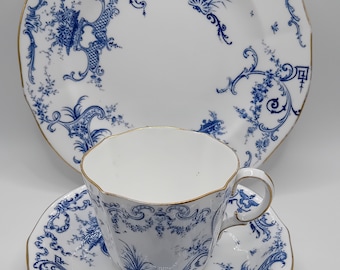 Vintage Royal Crown Derby . Teacup, saucer and teaplate . Royal Garden  4572