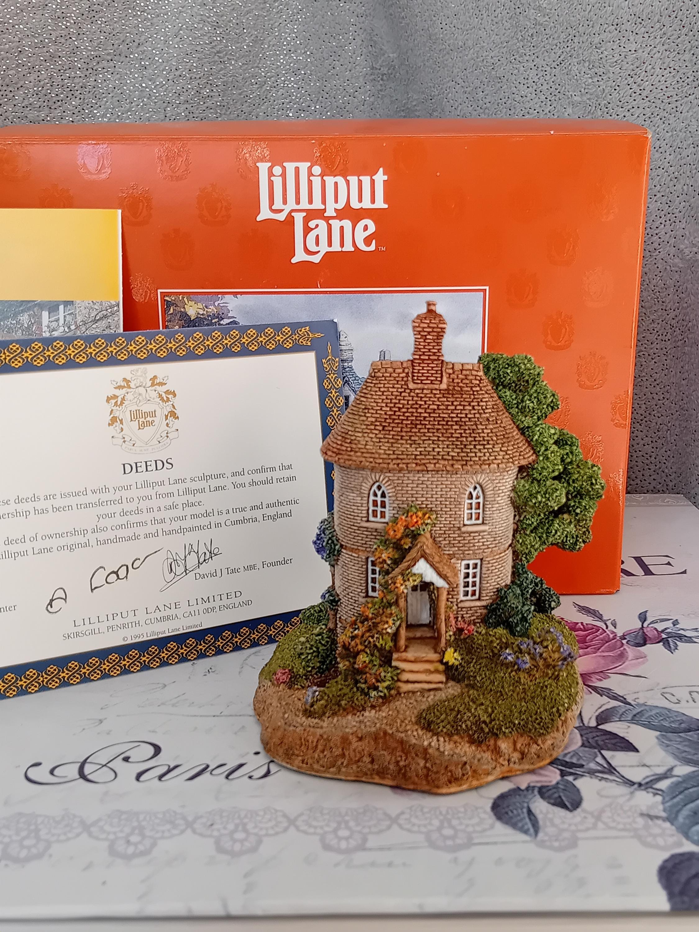 サイン入り ☆ lilliput lane ☆ THE POTTERY 置物 イギリスから届いたミニチュアの学校、Lilliput Lane(リリパット