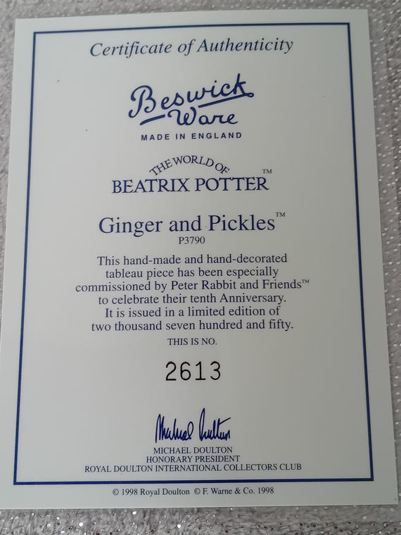 ヴィンテージ ビアトリクス・ポター作 ベズウィック・タブロー