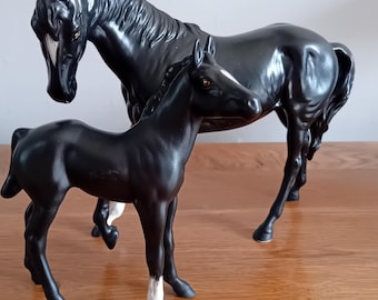 Beswick Horse - Vintage Black Beauty Mare and Foal Rare. - Etsy