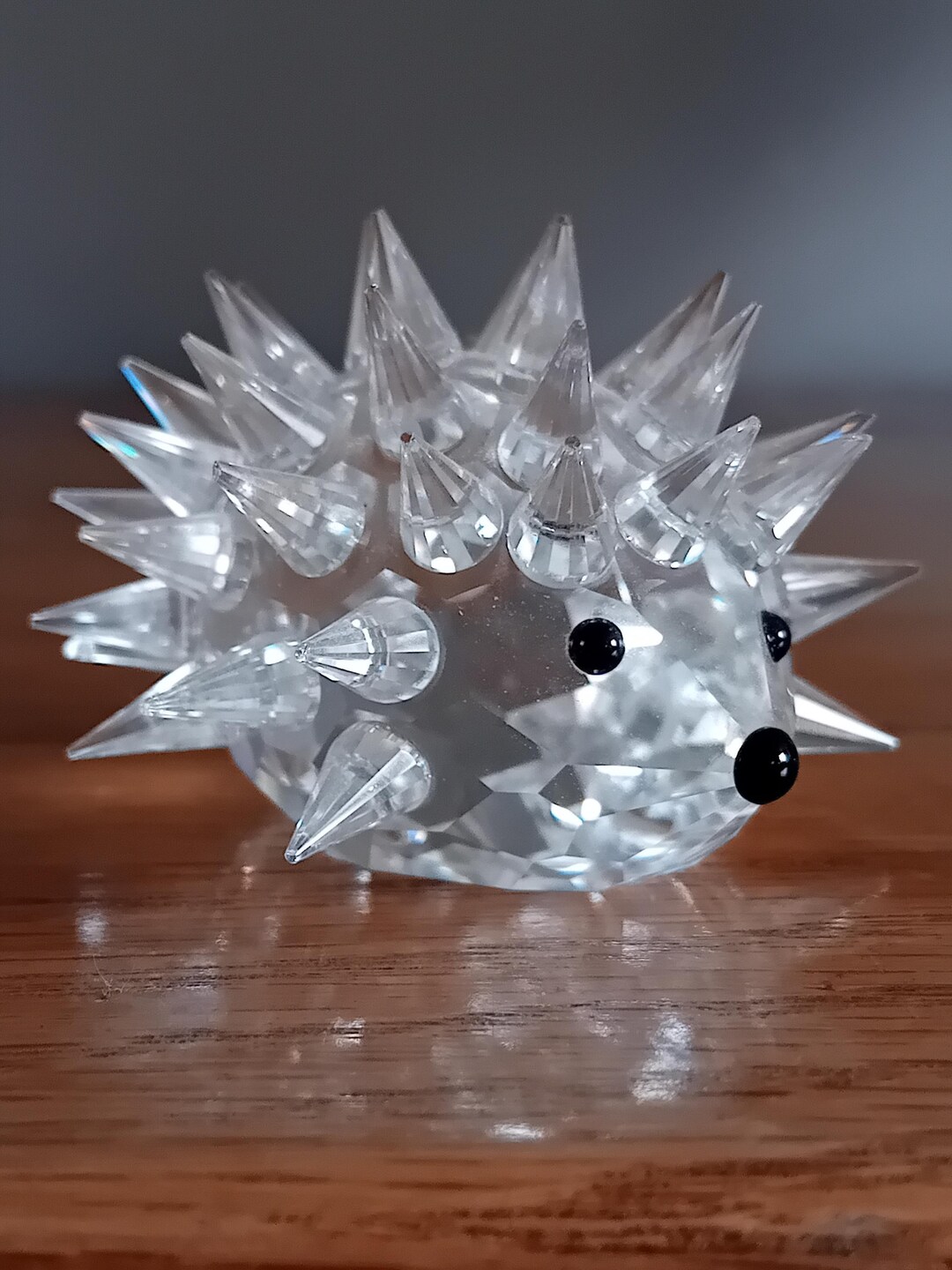 スワロフスキー　ハリネズミ大 本物のスワロフスキーオーストリアシルバークリスタル - 大きな